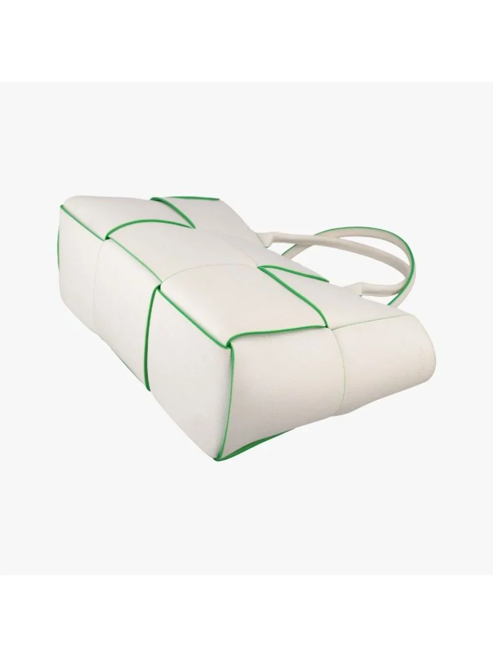 Bottega Veneta the Arco Tote White Green Lambskin